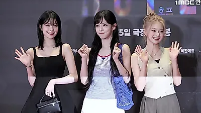 프로미스나인 백지헌·이채영·이나경, 나홍진 감독 신작 '호프' 시사회 참석